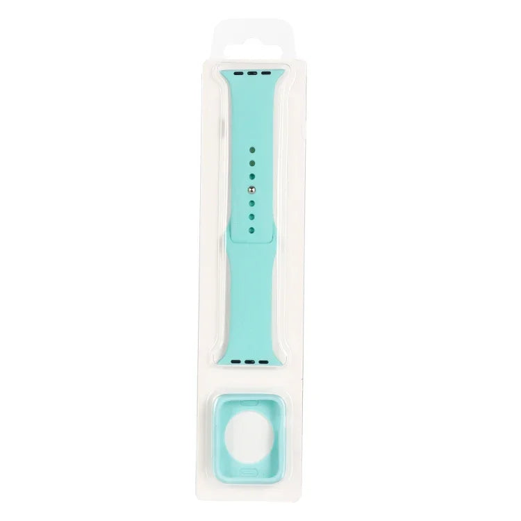 Silicone Replacement Strap Watchband + Watch Protective Case Set, For Apple Watch Series 3 & 2 & 1 38mm, For Apple Watch Series 3 & 2 & 1 42mm