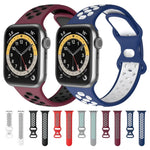 Correia de substituição em silicone bicolor com 8 fivelas para Apple Watch Series, 7 41mm / 6 & SE & 5 & 4 40mm / 3 & 2 & 1 38mm
