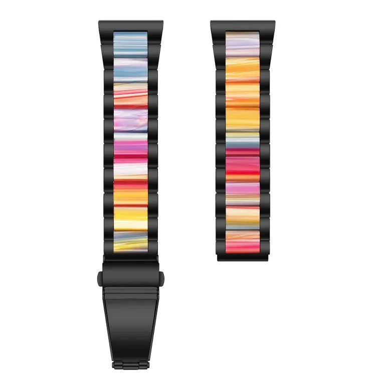 Correia de Substituição em Aço com Três Contas + Resina, Para Relógio Inteligente Samsung 20mm, Para Relógio Inteligente Samsung 22mm