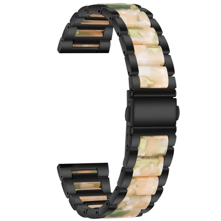 Correia de Substituição em Aço com Três Contas + Resina, Para Relógio Inteligente Samsung 20mm, Para Relógio Inteligente Samsung 22mm