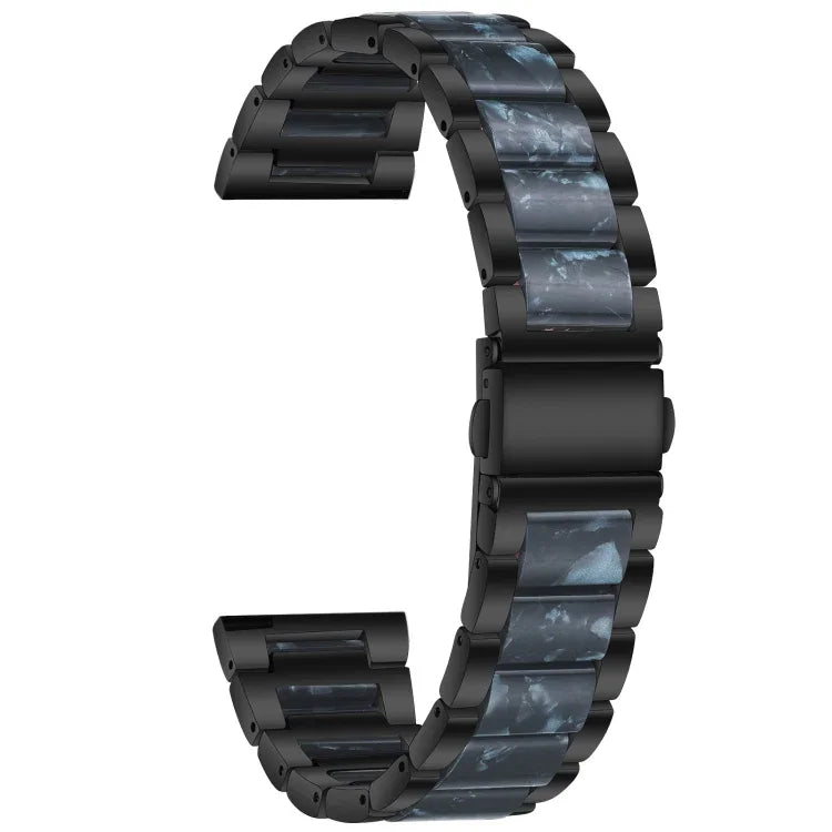 Correia de Substituição em Aço com Três Contas + Resina, Para Relógio Inteligente Samsung 20mm, Para Relógio Inteligente Samsung 22mm
