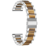 Correia de Substituição em Aço com Três Contas + Resina, Para Relógio Inteligente Samsung 20mm, Para Relógio Inteligente Samsung 22mm