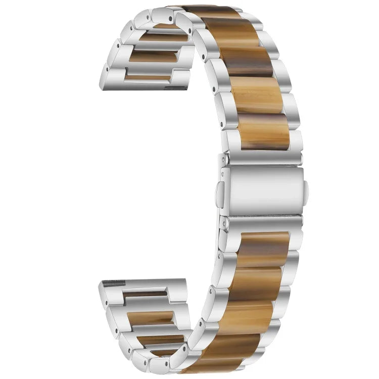 Correia de Substituição em Aço com Três Contas + Resina, Para Relógio Inteligente Samsung 20mm, Para Relógio Inteligente Samsung 22mm