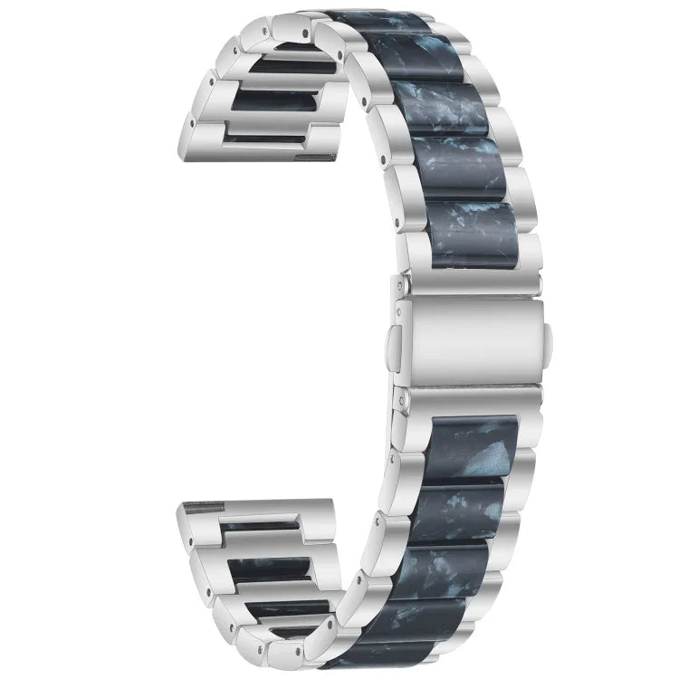 Correia de Substituição em Aço com Três Contas + Resina, Para Relógio Inteligente Samsung 20mm, Para Relógio Inteligente Samsung 22mm