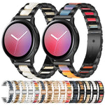 Correia de Substituição em Aço com Três Contas + Resina, Para Relógio Inteligente Samsung 20mm, Para Relógio Inteligente Samsung 22mm