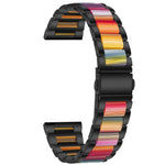 Correia de Substituição em Aço com Três Contas + Resina, Para Relógio Inteligente Samsung 20mm, Para Relógio Inteligente Samsung 22mm