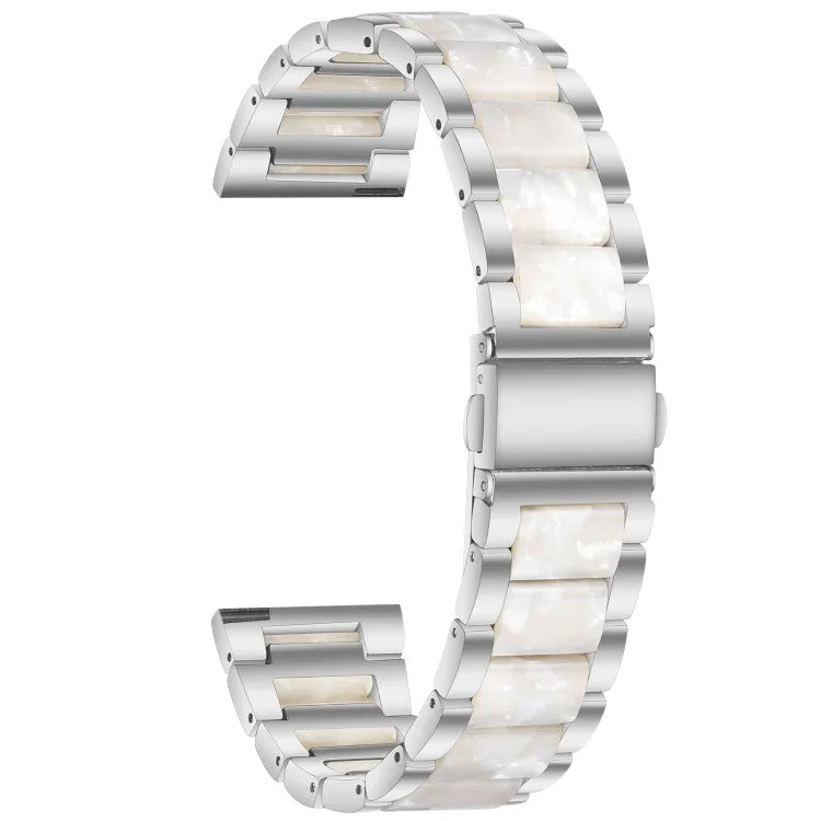 Correia de Substituição em Aço com Três Contas + Resina, Para Relógio Inteligente Samsung 20mm, Para Relógio Inteligente Samsung 22mm