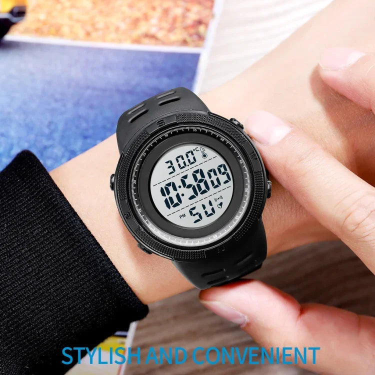 Relógio Eletrónico Luminoso Multifuncional SKMEI 1681 com Display Digital LED, Suporta Medição de Temperatura Corporal/Ambiental
