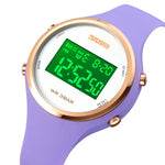 Relógio Eletrónico SKMEI 1720 com Mostrador Redondo, Display Digital LED Luminoso e Correia de Silicone