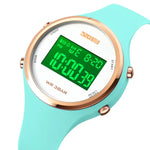 Relógio Eletrónico SKMEI 1720 com Mostrador Redondo, Display Digital LED Luminoso e Correia de Silicone