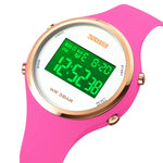 Relógio Eletrónico SKMEI 1720 com Mostrador Redondo, Display Digital LED Luminoso e Correia de Silicone