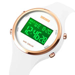 Relógio Eletrónico SKMEI 1720 com Mostrador Redondo, Display Digital LED Luminoso e Correia de Silicone