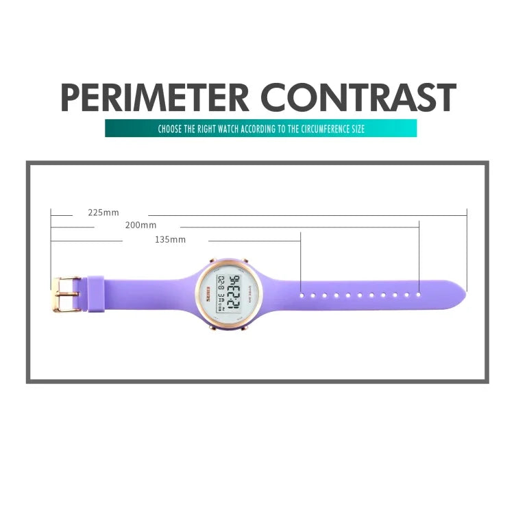 Relógio Eletrónico SKMEI 1720 com Mostrador Redondo, Display Digital LED Luminoso e Correia de Silicone