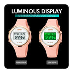 Relógio Eletrónico SKMEI 1720 com Mostrador Redondo, Display Digital LED Luminoso e Correia de Silicone