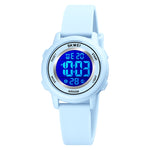 Relógio Eletrónico SKMEI 1721 com Mostrador Redondo Triplo, Display Digital LED Luminoso e Correia de Silicone