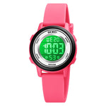 Relógio Eletrónico SKMEI 1721 com Mostrador Redondo Triplo, Display Digital LED Luminoso e Correia de Silicone