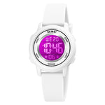 Relógio Eletrónico SKMEI 1721 com Mostrador Redondo Triplo, Display Digital LED Luminoso e Correia de Silicone