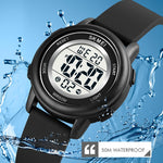 Relógio Eletrónico SKMEI 1721 com Mostrador Redondo Triplo, Display Digital LED Luminoso e Correia de Silicone