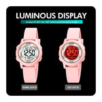 Relógio Eletrónico SKMEI 1721 com Mostrador Redondo Triplo, Display Digital LED Luminoso e Correia de Silicone