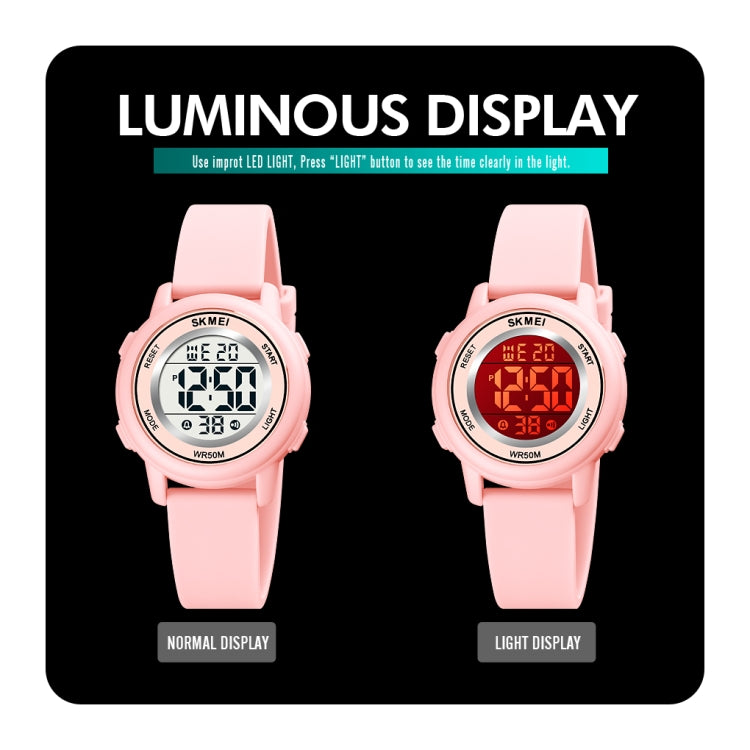 Relógio Eletrónico SKMEI 1721 com Mostrador Redondo Triplo, Display Digital LED Luminoso e Correia de Silicone