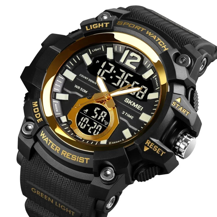 Relógio Eletrónico SKMEI 1725 com Três Horas, Display Digital LED Luminoso e Temporizador