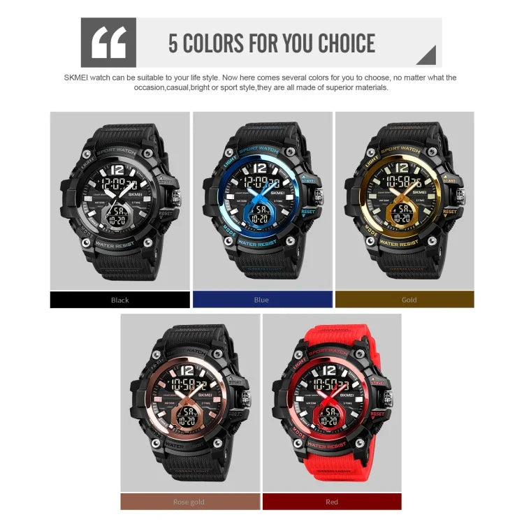Relógio Eletrónico SKMEI 1725 com Três Horas, Display Digital LED Luminoso e Temporizador