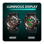 Relógio Eletrónico SKMEI 1725 com Três Horas, Display Digital LED Luminoso e Temporizador