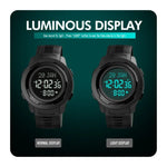 Relógio Eletrónico SKMEI 1729 com Calendário Qibla, Temporizador Multifuncional, Display Digital LED Luminoso