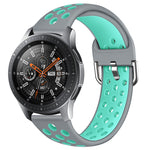 For Galaxy Watch 46 / S3 / Huawei Watch GT 1 / 2 22mm Smart Watch Silicone Double Color Wrist Strap Watchband, L, S