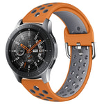 For Galaxy Watch 46 / S3 / Huawei Watch GT 1 / 2 22mm Smart Watch Silicone Double Color Wrist Strap Watchband, L, S