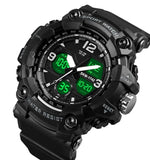 SKMEI 1742 Relógio Eletrónico Desportivo Luminoso com Mostrador LED de Quatro Ecrãs e Amortecimento para Homem