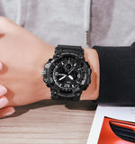 SKMEI 1742 Relógio Eletrónico Desportivo Luminoso com Mostrador LED de Quatro Ecrãs e Amortecimento para Homem