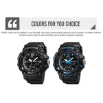 SKMEI 1742 Relógio Eletrónico Desportivo Luminoso com Mostrador LED de Quatro Ecrãs e Amortecimento para Homem