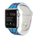 Correia de substituição com padrão pintado em silicone para Apple Watch Series, 7 41mm / 6 & SE & 5 & 4 40mm / 3 & 2 & 1 38mm, 7 45mm / 6 & SE & 5 & 4 44mm / 3 & 2 & 1 42mm