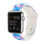 Correia de substituição com padrão pintado em silicone para Apple Watch Series, 7 41mm / 6 & SE & 5 & 4 40mm / 3 & 2 & 1 38mm, 7 45mm / 6 & SE & 5 & 4 44mm / 3 & 2 & 1 42mm