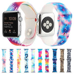 Correia de substituição com padrão pintado em silicone para Apple Watch Series, 7 41mm / 6 & SE & 5 & 4 40mm / 3 & 2 & 1 38mm, 7 45mm / 6 & SE & 5 & 4 44mm / 3 & 2 & 1 42mm