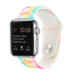 Correia de substituição com padrão pintado em silicone para Apple Watch Series, 7 41mm / 6 & SE & 5 & 4 40mm / 3 & 2 & 1 38mm, 7 45mm / 6 & SE & 5 & 4 44mm / 3 & 2 & 1 42mm