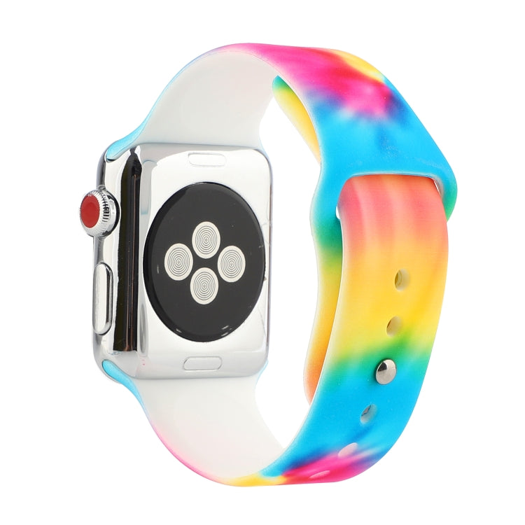 Correia de substituição com padrão pintado em silicone para Apple Watch Series, 7 41mm / 6 & SE & 5 & 4 40mm / 3 & 2 & 1 38mm, 7 45mm / 6 & SE & 5 & 4 44mm / 3 & 2 & 1 42mm