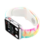 Correia de substituição com padrão pintado em silicone para Apple Watch Series, 7 41mm / 6 & SE & 5 & 4 40mm / 3 & 2 & 1 38mm, 7 45mm / 6 & SE & 5 & 4 44mm / 3 & 2 & 1 42mm