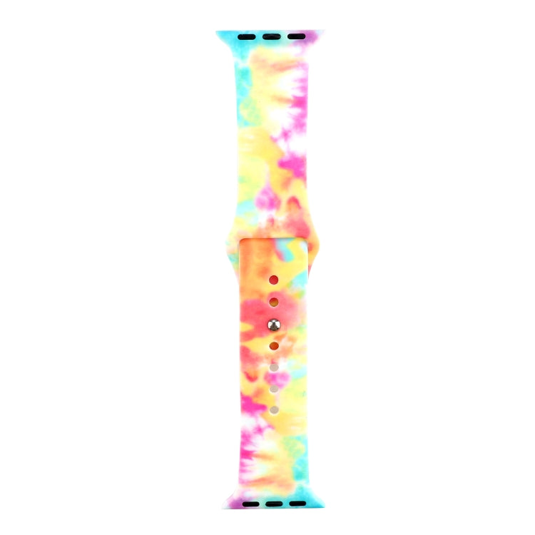 Correia de substituição com padrão pintado em silicone para Apple Watch Series, 7 41mm / 6 & SE & 5 & 4 40mm / 3 & 2 & 1 38mm, 7 45mm / 6 & SE & 5 & 4 44mm / 3 & 2 & 1 42mm