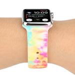 Correia de substituição com padrão pintado em silicone para Apple Watch Series, 7 41mm / 6 & SE & 5 & 4 40mm / 3 & 2 & 1 38mm, 7 45mm / 6 & SE & 5 & 4 44mm / 3 & 2 & 1 42mm