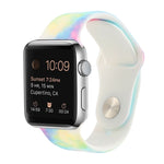 Correia de substituição com padrão pintado em silicone para Apple Watch Series, 7 41mm / 6 & SE & 5 & 4 40mm / 3 & 2 & 1 38mm, 7 45mm / 6 & SE & 5 & 4 44mm / 3 & 2 & 1 42mm