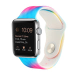 Correia de substituição com padrão pintado em silicone para Apple Watch Series, 7 41mm / 6 & SE & 5 & 4 40mm / 3 & 2 & 1 38mm, 7 45mm / 6 & SE & 5 & 4 44mm / 3 & 2 & 1 42mm