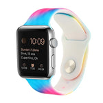 Correia de substituição com padrão pintado em silicone para Apple Watch Series, 7 41mm / 6 & SE & 5 & 4 40mm / 3 & 2 & 1 38mm, 7 45mm / 6 & SE & 5 & 4 44mm / 3 & 2 & 1 42mm