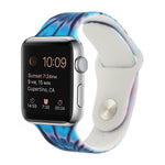 Correia de substituição com padrão pintado em silicone para Apple Watch Series, 7 41mm / 6 & SE & 5 & 4 40mm / 3 & 2 & 1 38mm, 7 45mm / 6 & SE & 5 & 4 44mm / 3 & 2 & 1 42mm