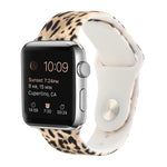 Correia de substituição com padrão pintado em silicone para Apple Watch Series, 7 41mm / 6 & SE & 5 & 4 40mm / 3 & 2 & 1 38mm, 7 45mm / 6 & SE & 5 & 4 44mm / 3 & 2 & 1 42mm