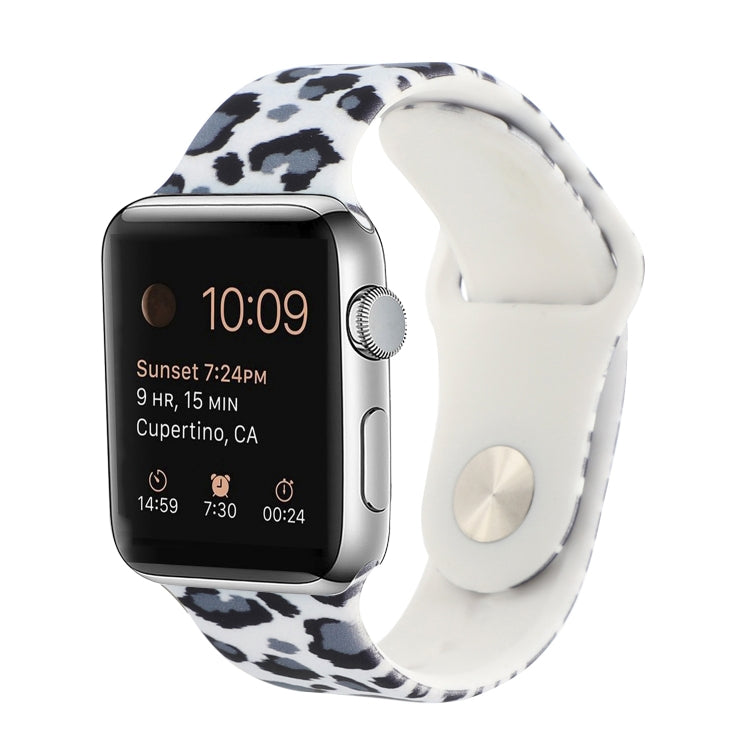 Correia de substituição com padrão pintado em silicone para Apple Watch Series, 7 41mm / 6 & SE & 5 & 4 40mm / 3 & 2 & 1 38mm, 7 45mm / 6 & SE & 5 & 4 44mm / 3 & 2 & 1 42mm