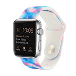 Correia de substituição com padrão pintado em silicone para Apple Watch Series, 7 41mm / 6 & SE & 5 & 4 40mm / 3 & 2 & 1 38mm, 7 45mm / 6 & SE & 5 & 4 44mm / 3 & 2 & 1 42mm