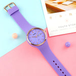 SKMEI 1747 Relógio de Quartzo com Mostrador Simples de Escala de Barra e Correia de Silicone para Senhora
