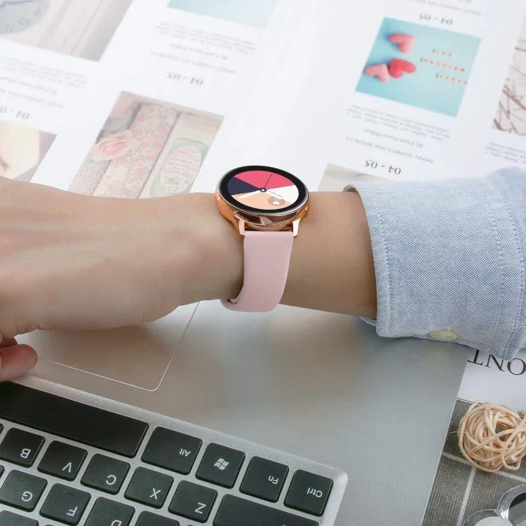 Para Galaxy Watch Active 2 Smartwatch Correia de Pulso em Silicone Cor Sólida, L, S